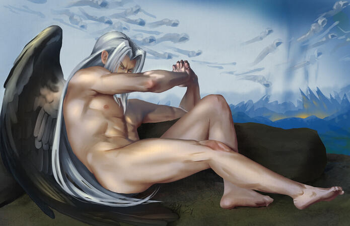 Fallen one winged angel Fallen one winged angel